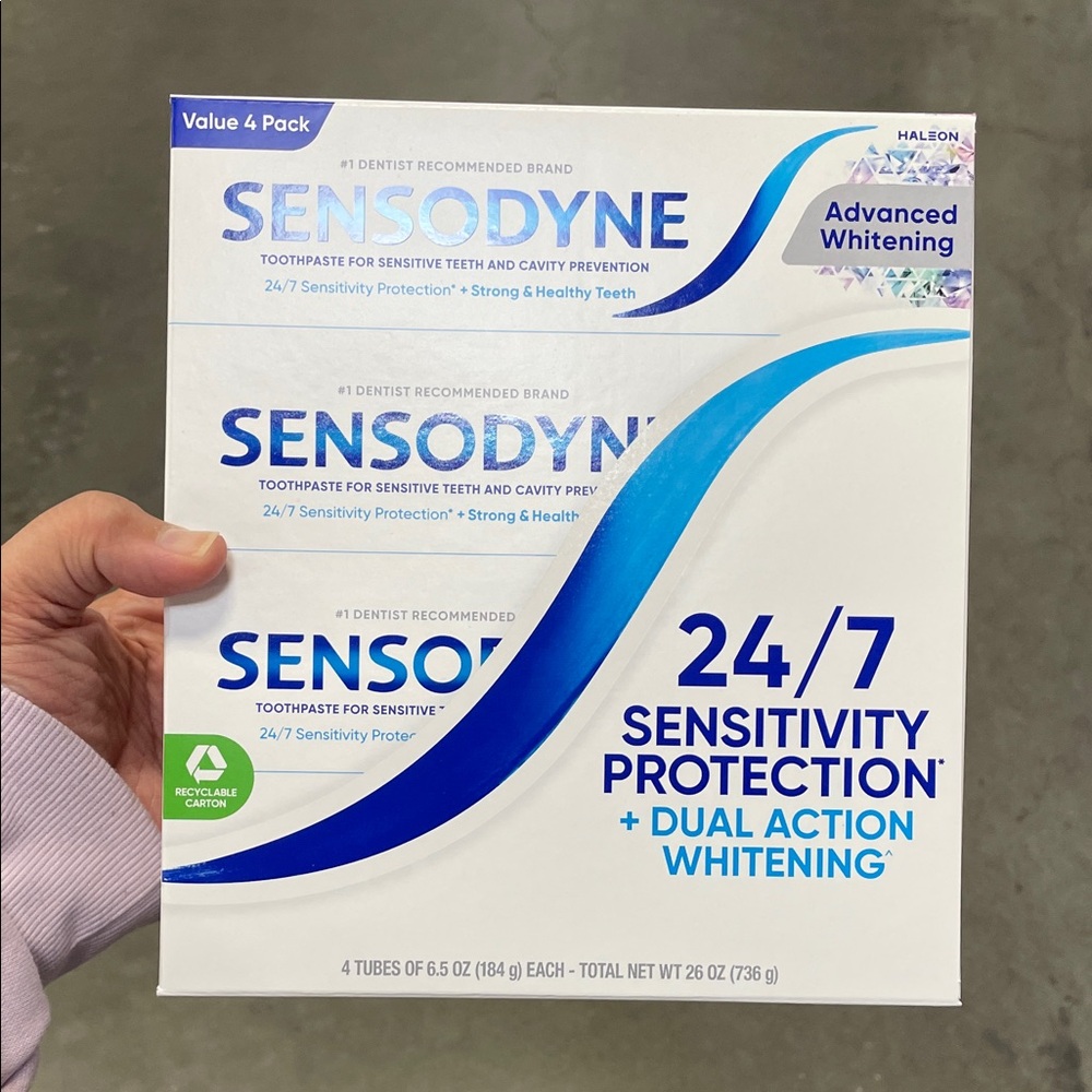 Sensodyne Advanced Whitening 24 Hours Sinsitivity Prtoection Toothpaste 4 Pack